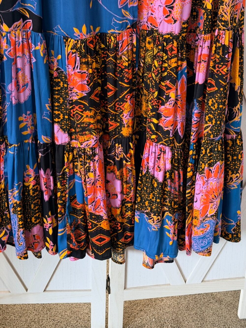 Free People On My Mind Floral Patchwork Maxi Dress Size M NWT $148 - Picture 10 of 11